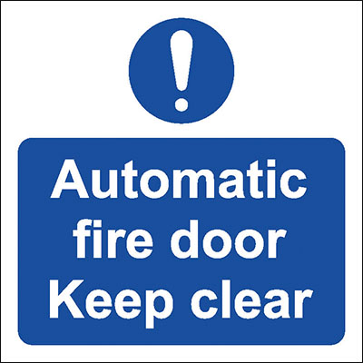 Automatic Fire Door Keep Clear (Symbol)