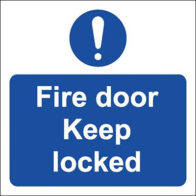 Fire door keep locked with Symbol