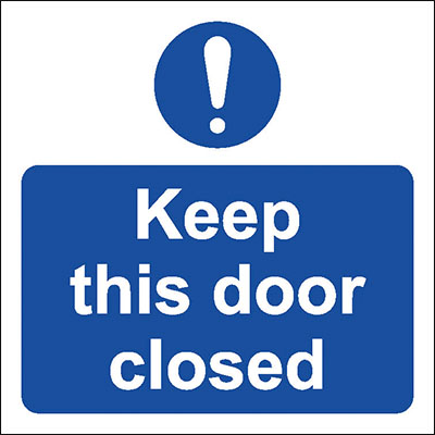 Keep this door closed with Symbol