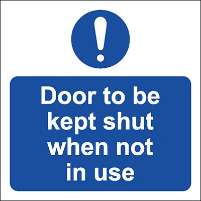 Door to be kept shut when not in use (Symbol)