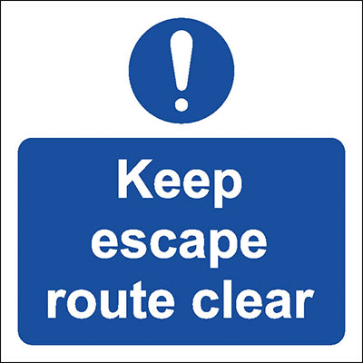 Keep escape route clear (Symbol)