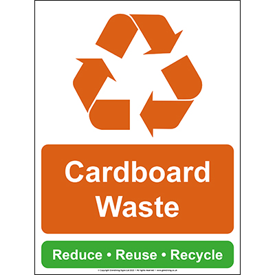 Cardboard Waste Recycling Sign