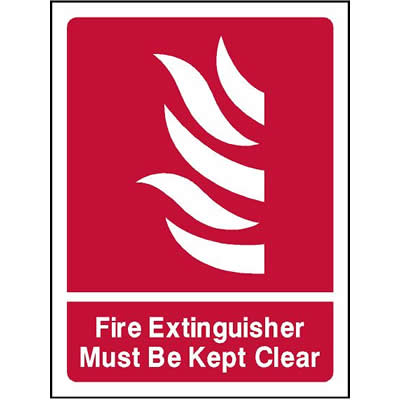 Fire extinguisher must be kept clear