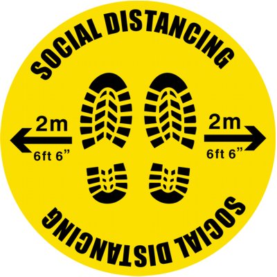 Social Distancing Floor Marker Footprints 2m