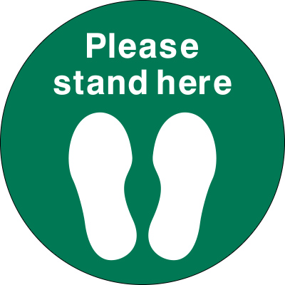 Please stand here floor marker