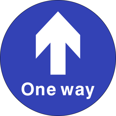 One way arrow floor marker