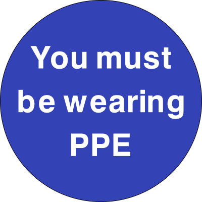 You must be wearing PPE floor marker