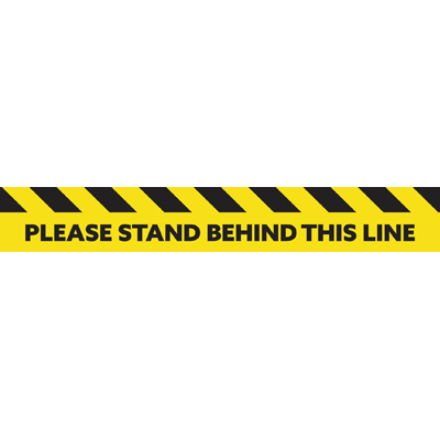 Please stand behind this line floor marker