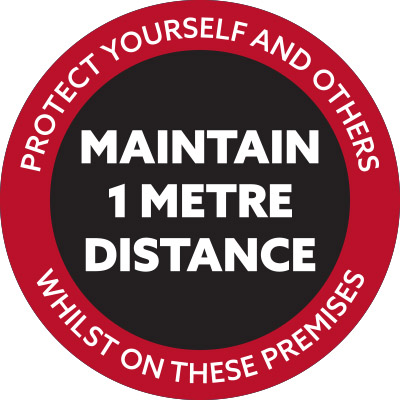 Maintain 1m distance floor marker