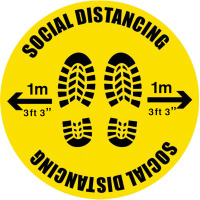 Social Distancing Floor Marker Footprints 1m