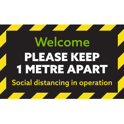 Welcome social distancing floor marker