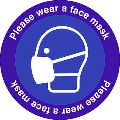 Please wear a face mask floor marker