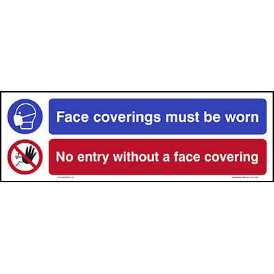 No entry without a face covering floor marker