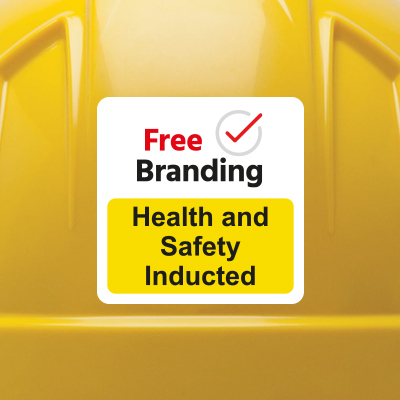 Health & Safety Inducted Helmet Label Sign