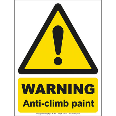 Warning anti-climb paint