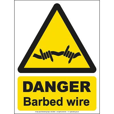 Danger barbed wire