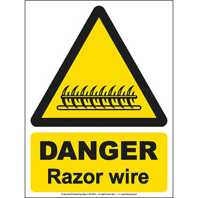 Danger razor wire