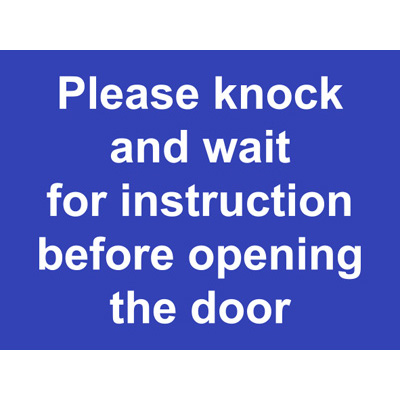Knock and Wait Before Opening Sign Label