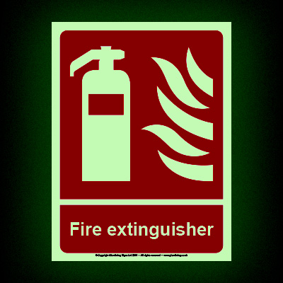Fire Extinguisher Glow-in-the-dark Sign
