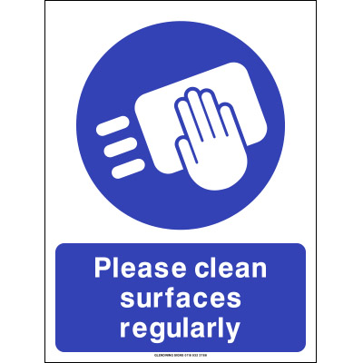 Clean Surfaces Regularly Sign