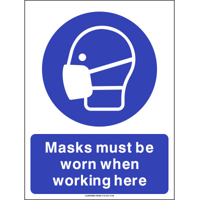 wear face mask sign