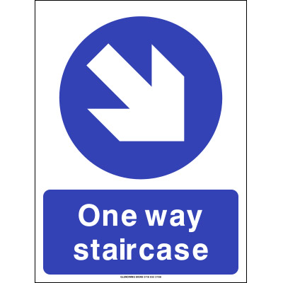 One Way Staircase Right Down Sign