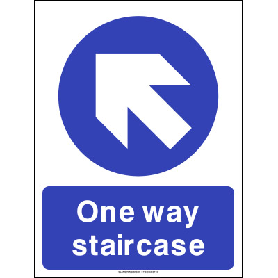 One Way Staircase Left Up Sign
