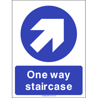 One Way Staircase Right Up Sign