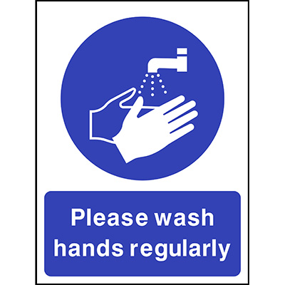 Please Wash Hands Regularly Sign