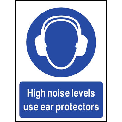 High noise levels use ear protectors