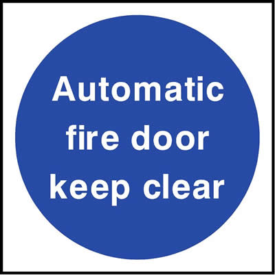 Automatic fire door keep clear