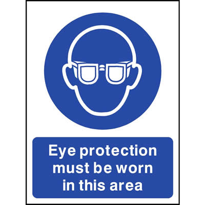 Eye protection must be worn in this area