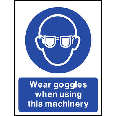 Wear goggles when using this machinery