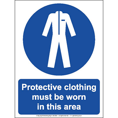 Protective clothing must be worn in this area