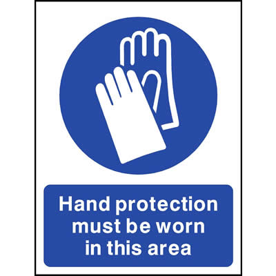Hand protection must be worn in this area
