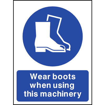Wear boots when using this machinery