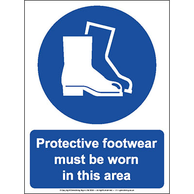 Protective footwear must be worn in this area