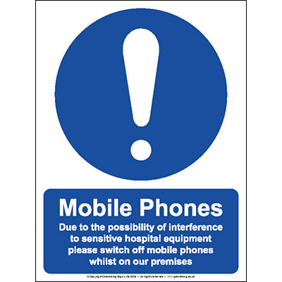 Due to interference with hospital equipment switch off mobiles