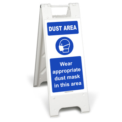 Dust area wear appropriate dust ask in this area sign stand (Minicade)