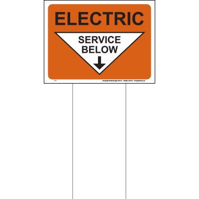 Electric service below sign