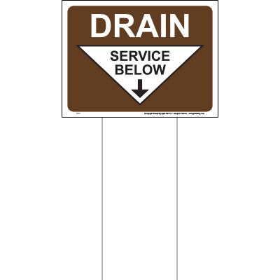 Drain service below (Mark-em)