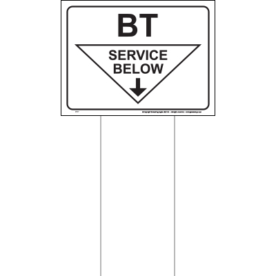 BT service below sign