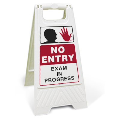 no entry exam in progress sign