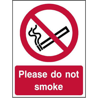 Please do not smoke sign