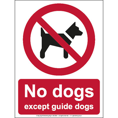 No dogs except guide dogs