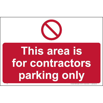 This area is for contractors parking only