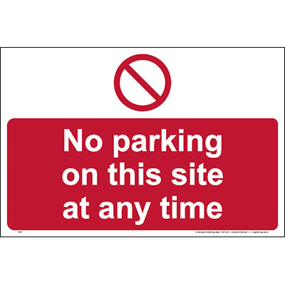 No parking on this site at any time