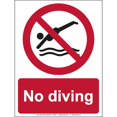 No diving sign