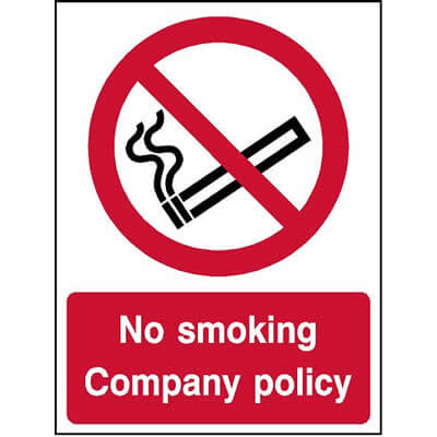 No smoking company policy sign