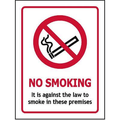 English No Smoking Law Sign